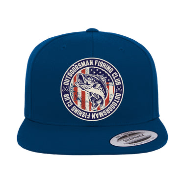 Outdoorsman Fishing Club Patriotic Flat Bill Cap